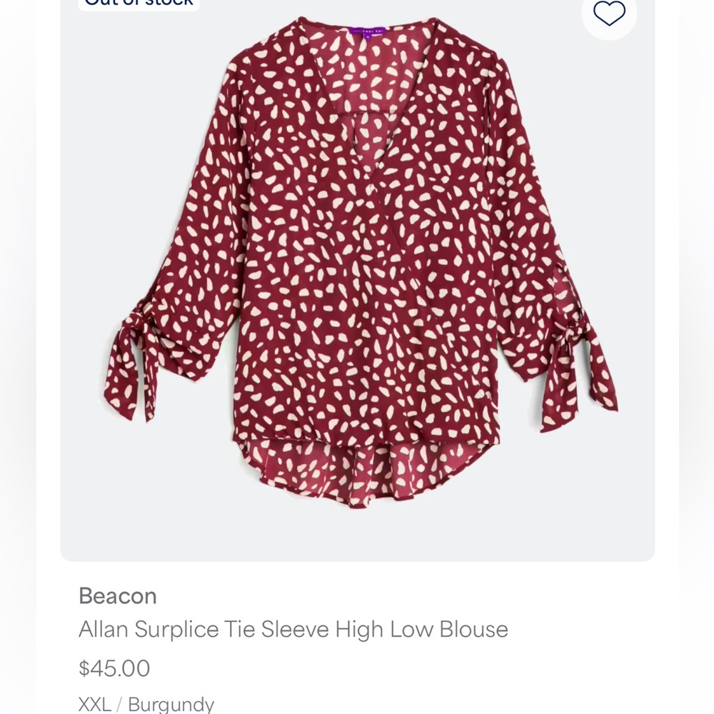 Surplice Tie Sleeve High Low Blouse